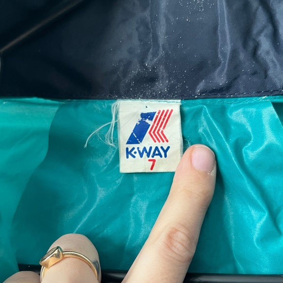 Vintage 90s Green & Navy Blue Full-Zip K-Way - Unisex M | Women’s L - Picture 6 of 7